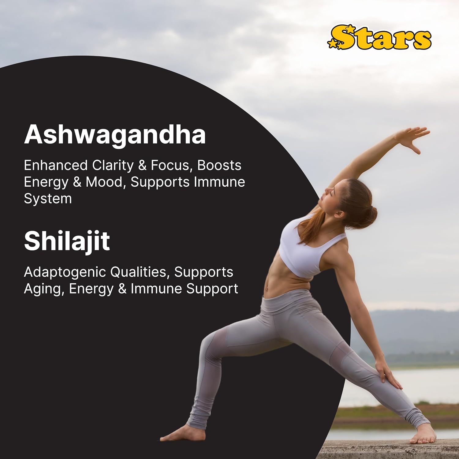 Immune Support Gummies with Shilajit & Ashwagandha for Men and Women - 60 Star Shaped Dietary Supplements
