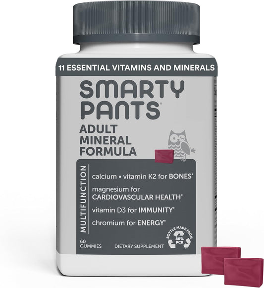 Immune Support Mineral Chews with Magnesium Citrate, Calcium, Vitamin D3, C, K2, Zinc & Selenium - 60 Count