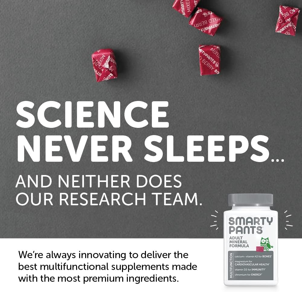 Immune Support Mineral Chews with Magnesium Citrate, Calcium, Vitamin D3, C, K2, Zinc & Selenium - 60 Count