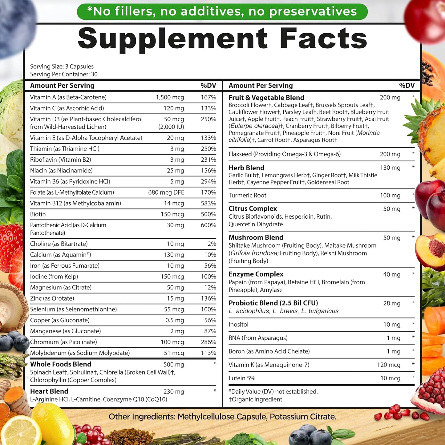 Immune Support Multivitamin Bundle with Quercetin, Bromelain, Iron, and Liposomal Glutathione 500mg for Men & Women - Supplements Studio