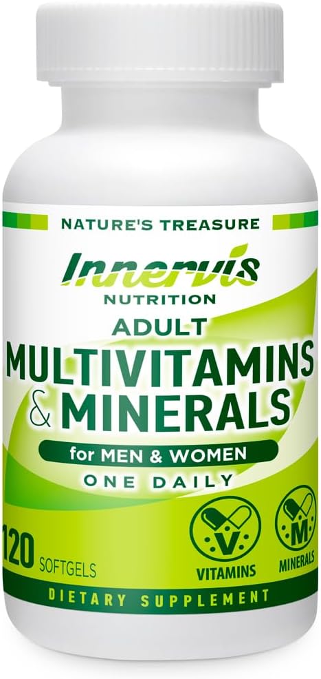 Immune Support Multivitamin & Mineral Supplement for Men and Women - 120 Softgels by INNERVISNUTRITION