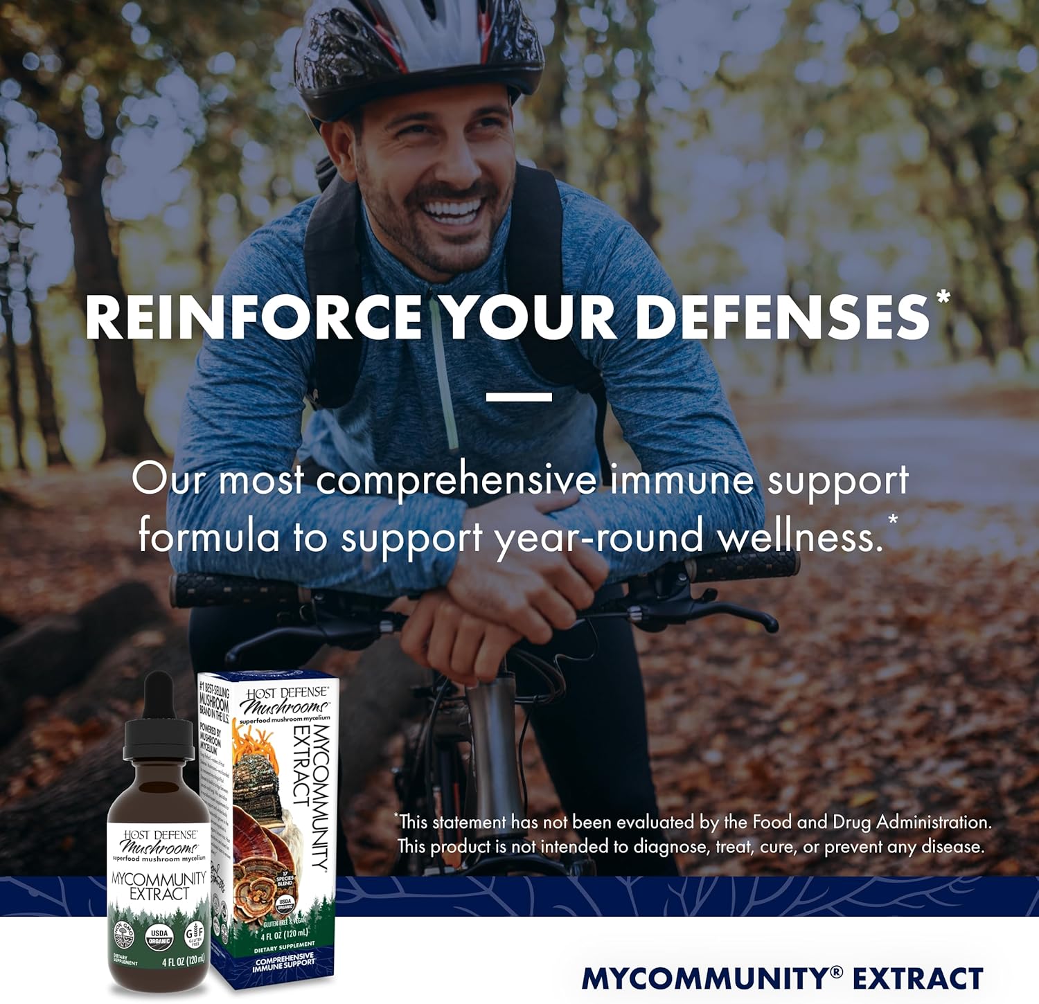 Immune Support Mushroom Extract - MyCommunity Blend with Lion's Mane, Reishi, Chaga, Cordyceps, Turkey Tail & More - 4 fl oz