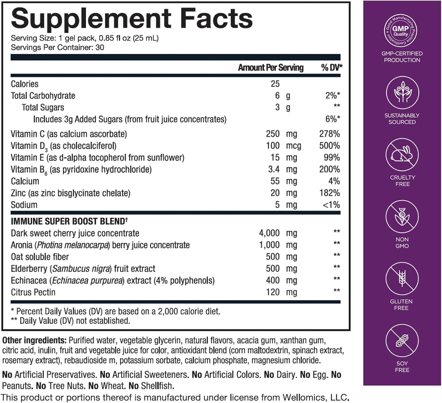 Immune Support Supplement with Echinacea, Elderberry, Vitamin C, Zinc - Maximum Absorption - 30 Gel Packs