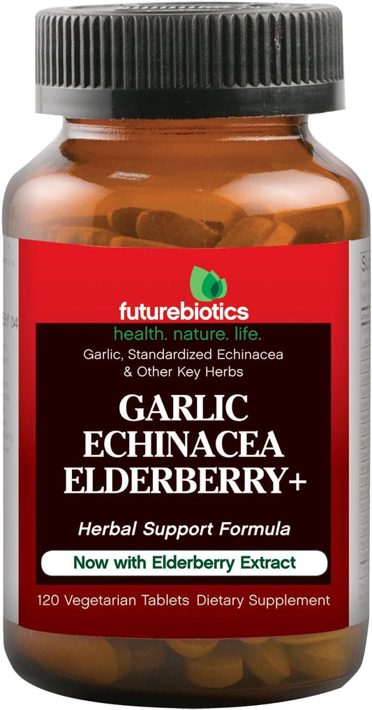 Immune Support Supplement with Garlic, Echinacea, and Elderberry - 120 Tablets