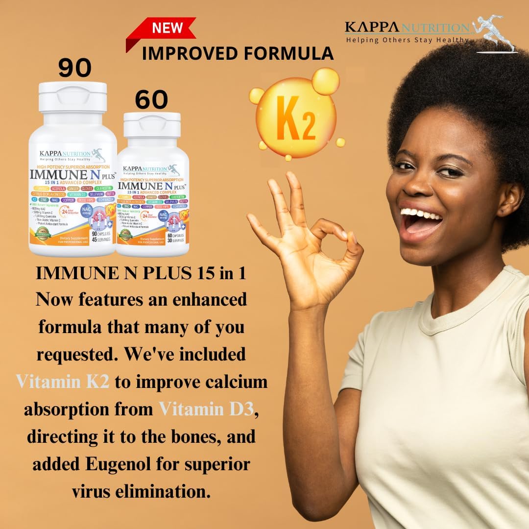 Immune Support Supplement with NAC, Quercetin, Vitamin C, Zinc, Vitamin D3, Selenium, Copper, Acerola, Ginger, and more - 60 Capsules