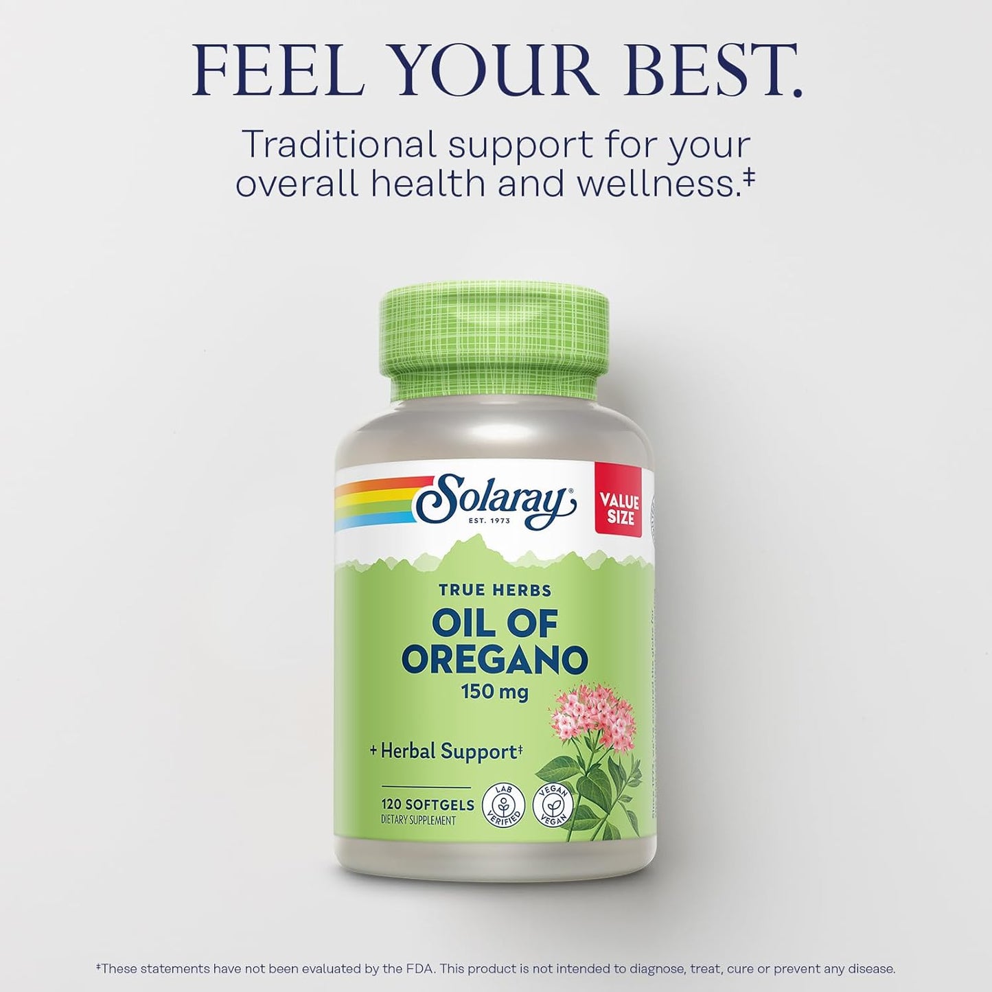 Immune Support Supplement with Oregano Oil, Echinacea, Vitamin C, and Zinc - Vegan Capsules with Bioflavonoids, 60-Day Guarantee - 120ct/180ct