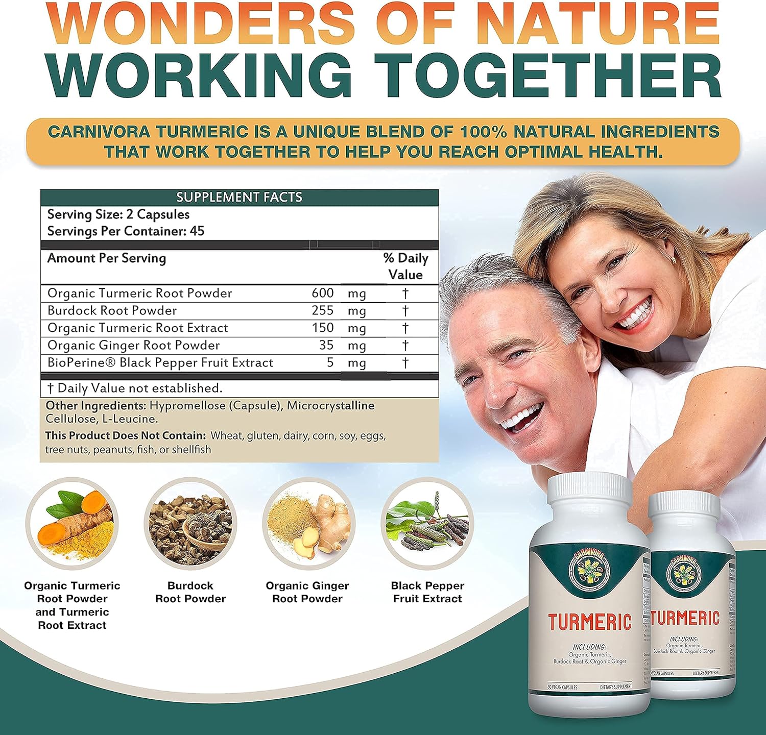 Immune System Support Bundle: Carnivora Vegi Caps + Turmeric for Joint and Digestive Health (2 Bottles)