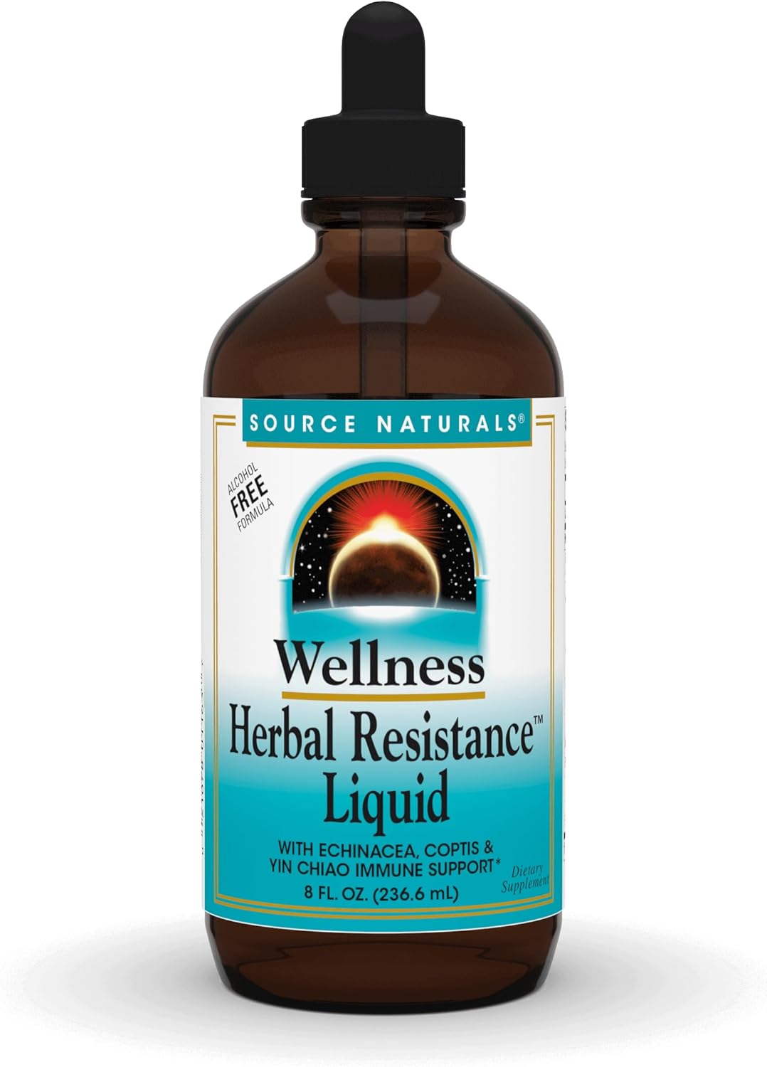 Immune System Support Liquid with Echinacea, Coptis & Yin Chiao - 8 Fluid oz - Source Naturals Herbal Resistance