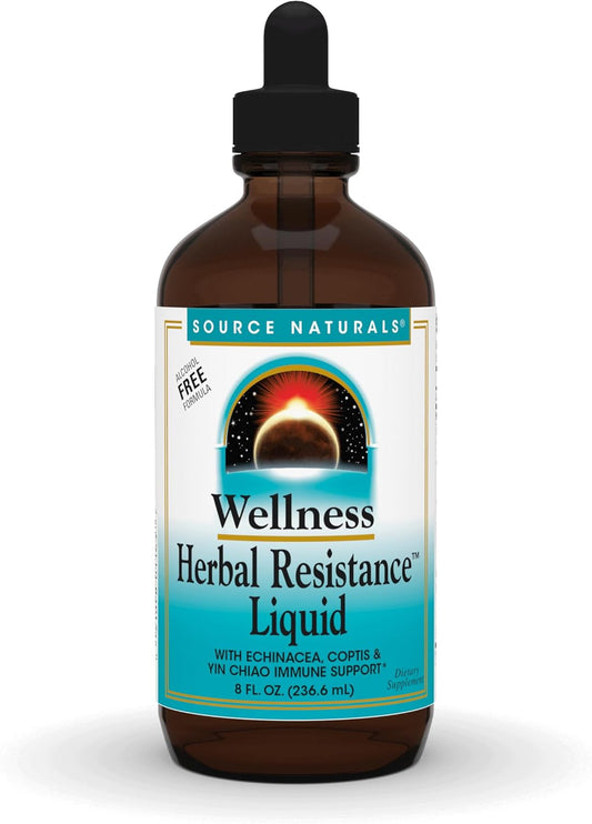 Immune System Support Liquid with Echinacea, Coptis & Yin Chiao - 8 Fluid oz - Source Naturals Herbal Resistance