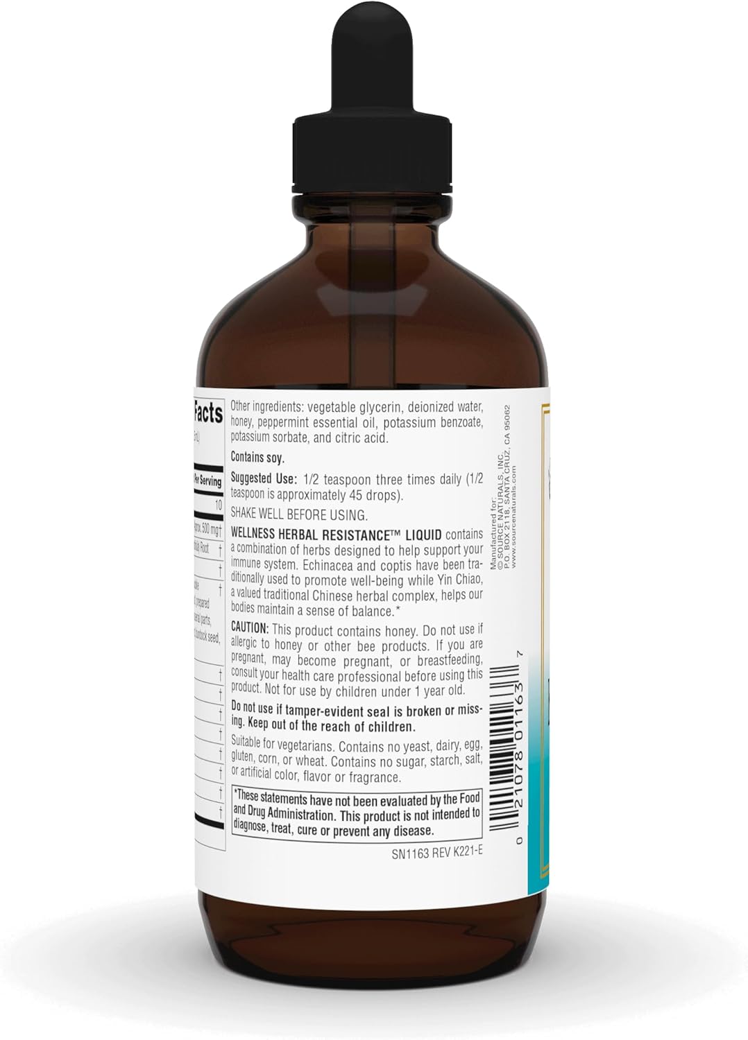 Immune System Support Liquid with Echinacea, Coptis & Yin Chiao - 8 Fluid oz - Source Naturals Herbal Resistance