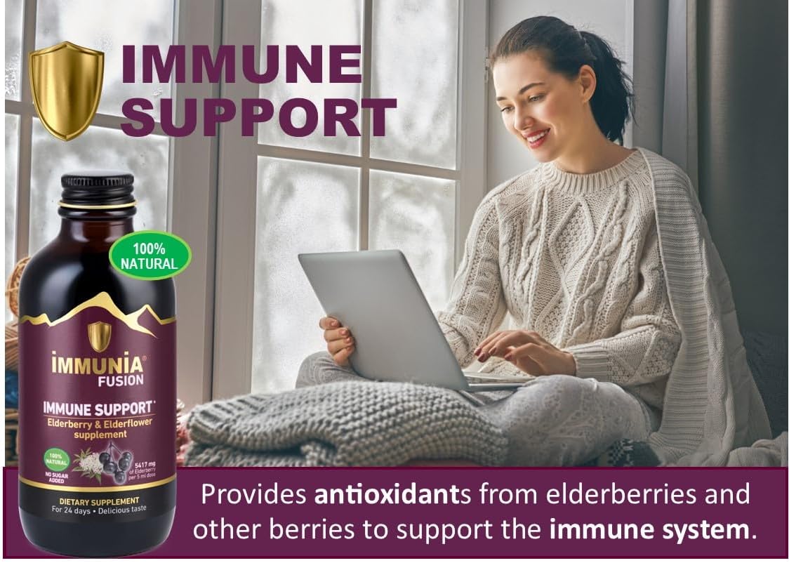 Immunia Fusion Antioxidant Formula with Elderberries and Blue Fruits - Boost Immune Support (1-Pack)