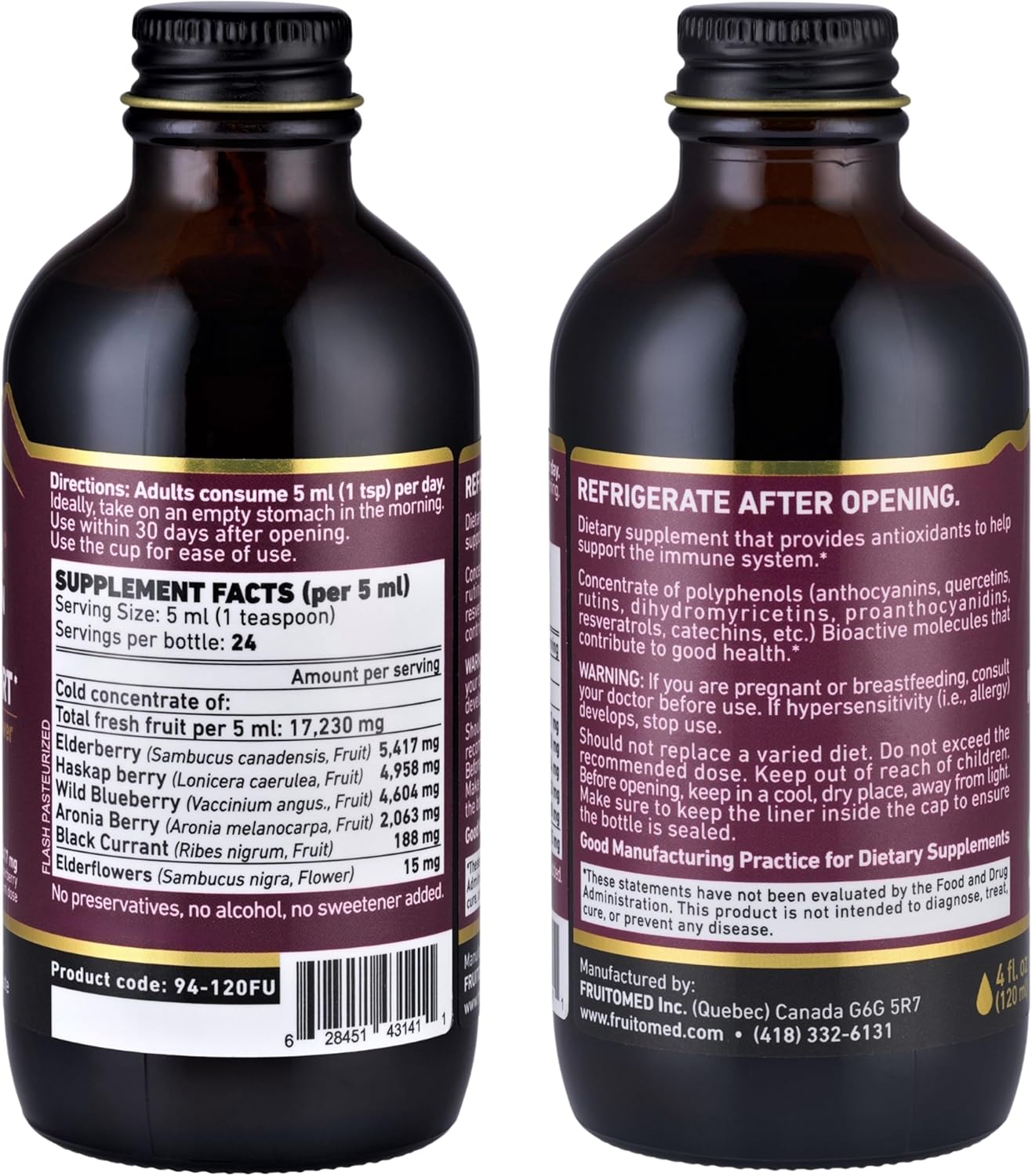 Immunia Fusion Antioxidant Formula with Elderberries and Blue Fruits - Boost Immune Support (1-Pack)