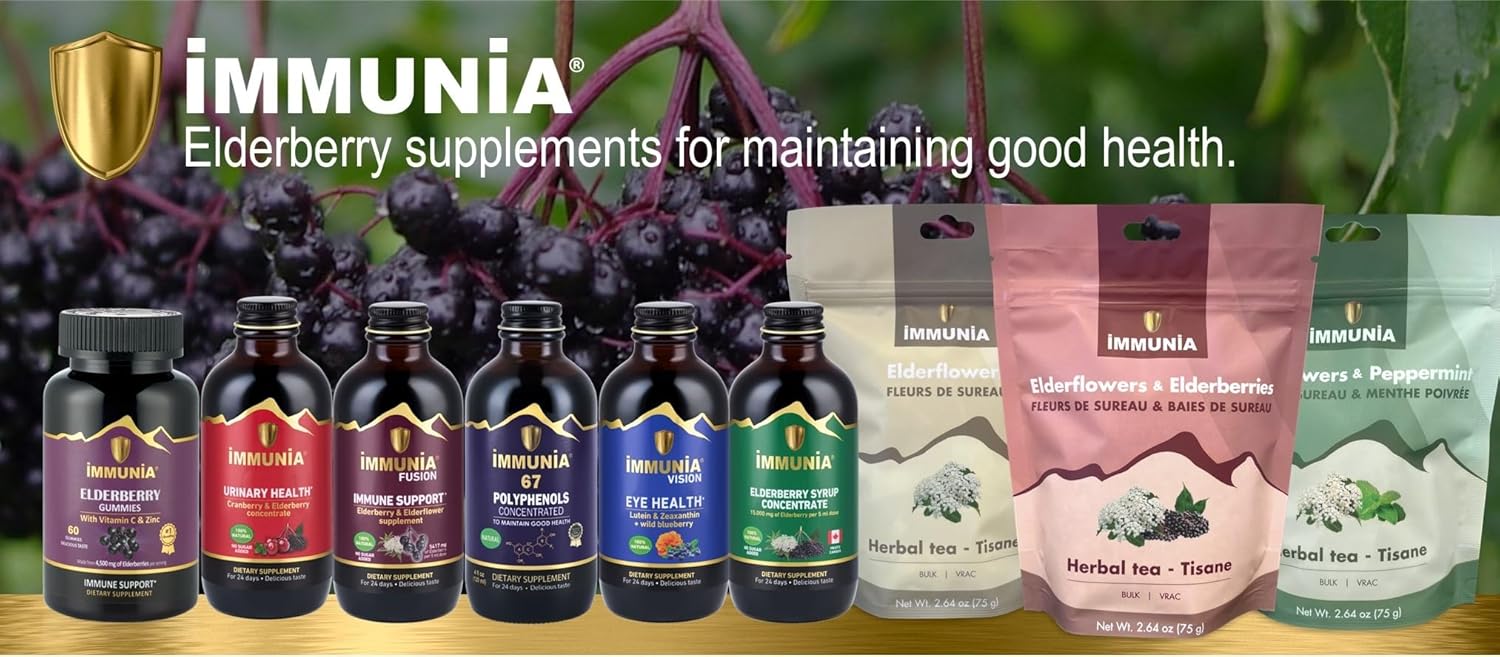 Immunia Fusion Antioxidant Formula with Elderberries and Blue Fruits - Boost Immune Support (1-Pack)