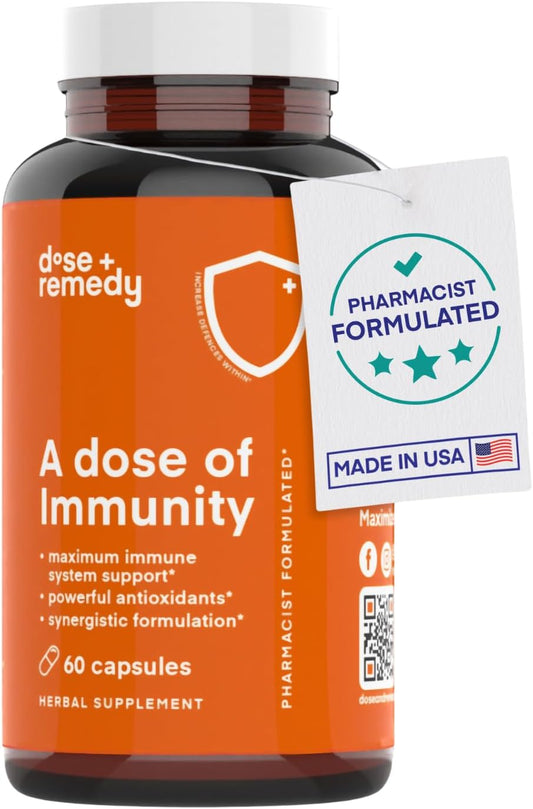 Immunity Boost Supplement with Quercetin, Vitamin C, Zinc, Vitamin D, Bromelain, Echinacea, and B Vitamins - 60 Count