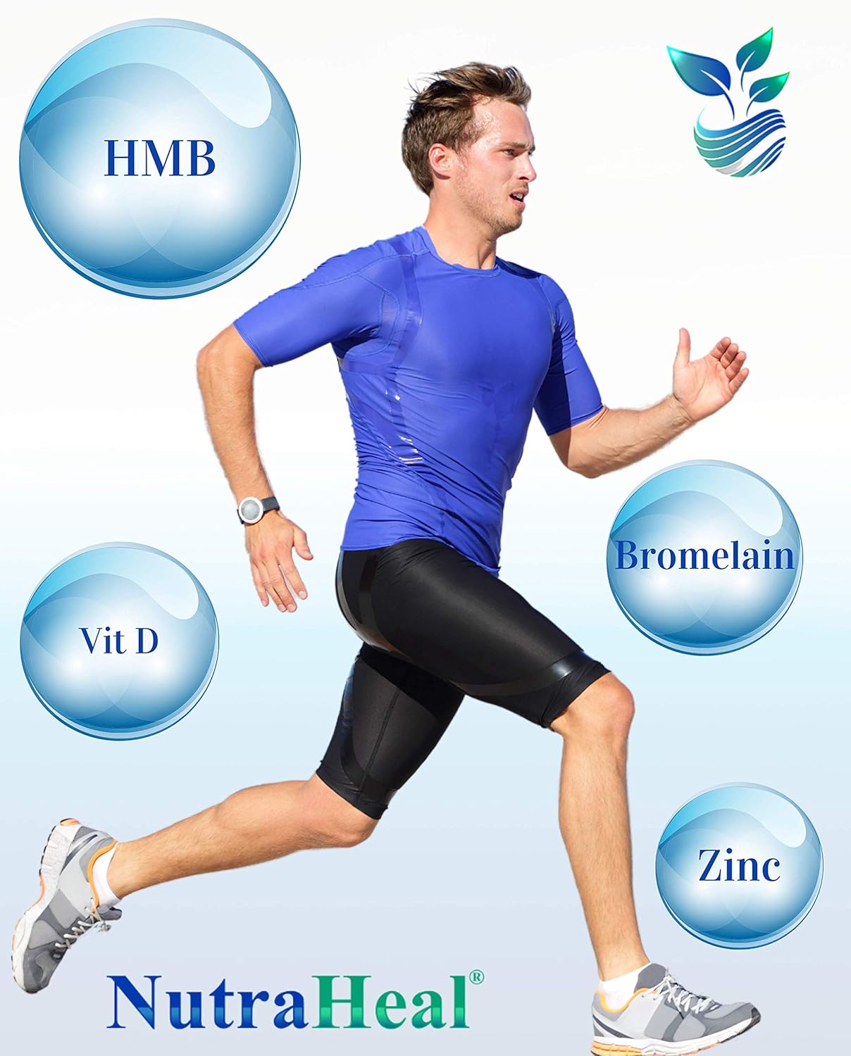 Immunity-Boosting Nutraheal Supplement with Vitamin D3, Calcium HMB, Zinc & Bromelain - 120 Capsules for Post-Surgery Recovery & Sports Injuries