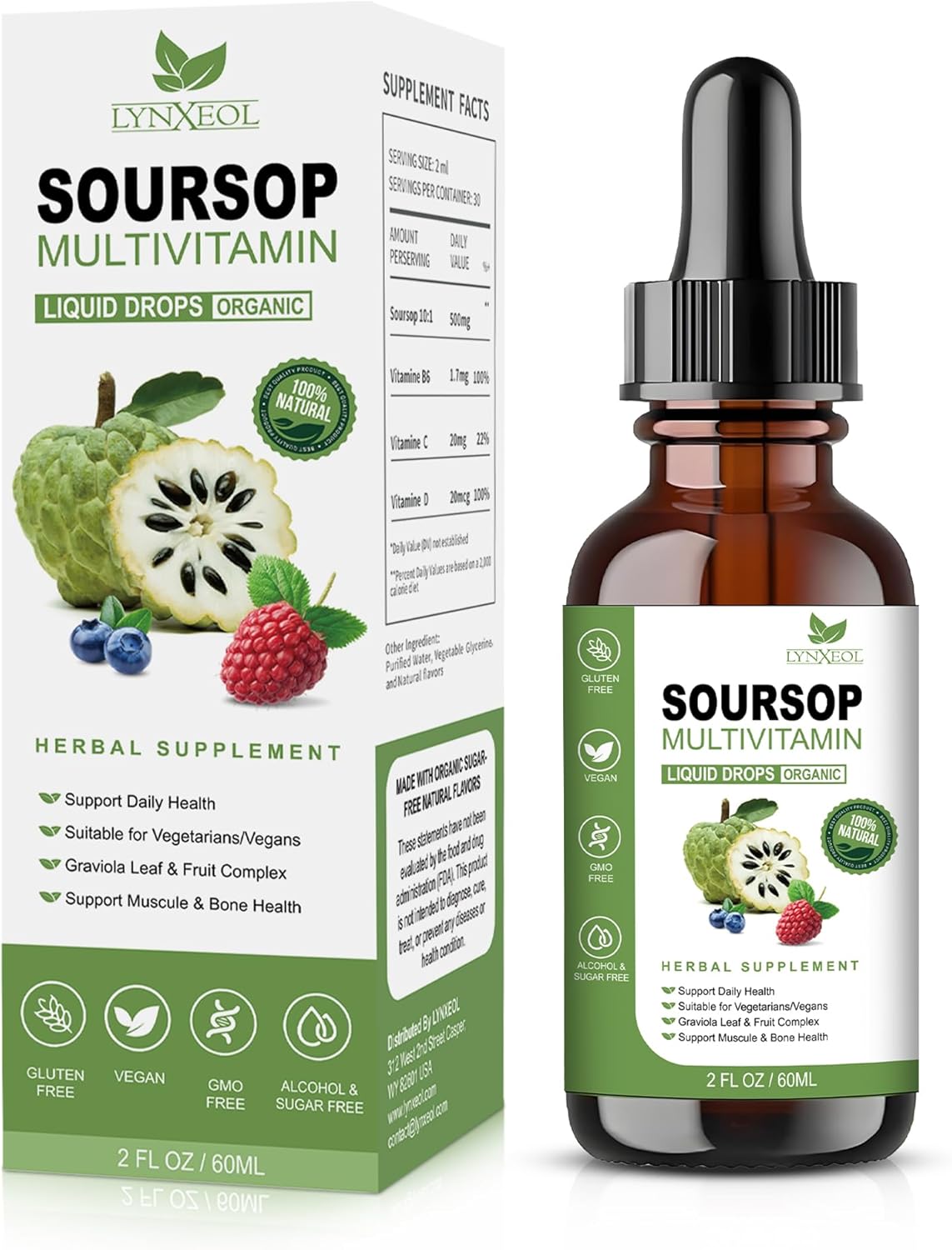 Immunity Boosting Soursop Bitters Liquid Drops for Liver Health & Antioxidant Support - 2 Fl Oz