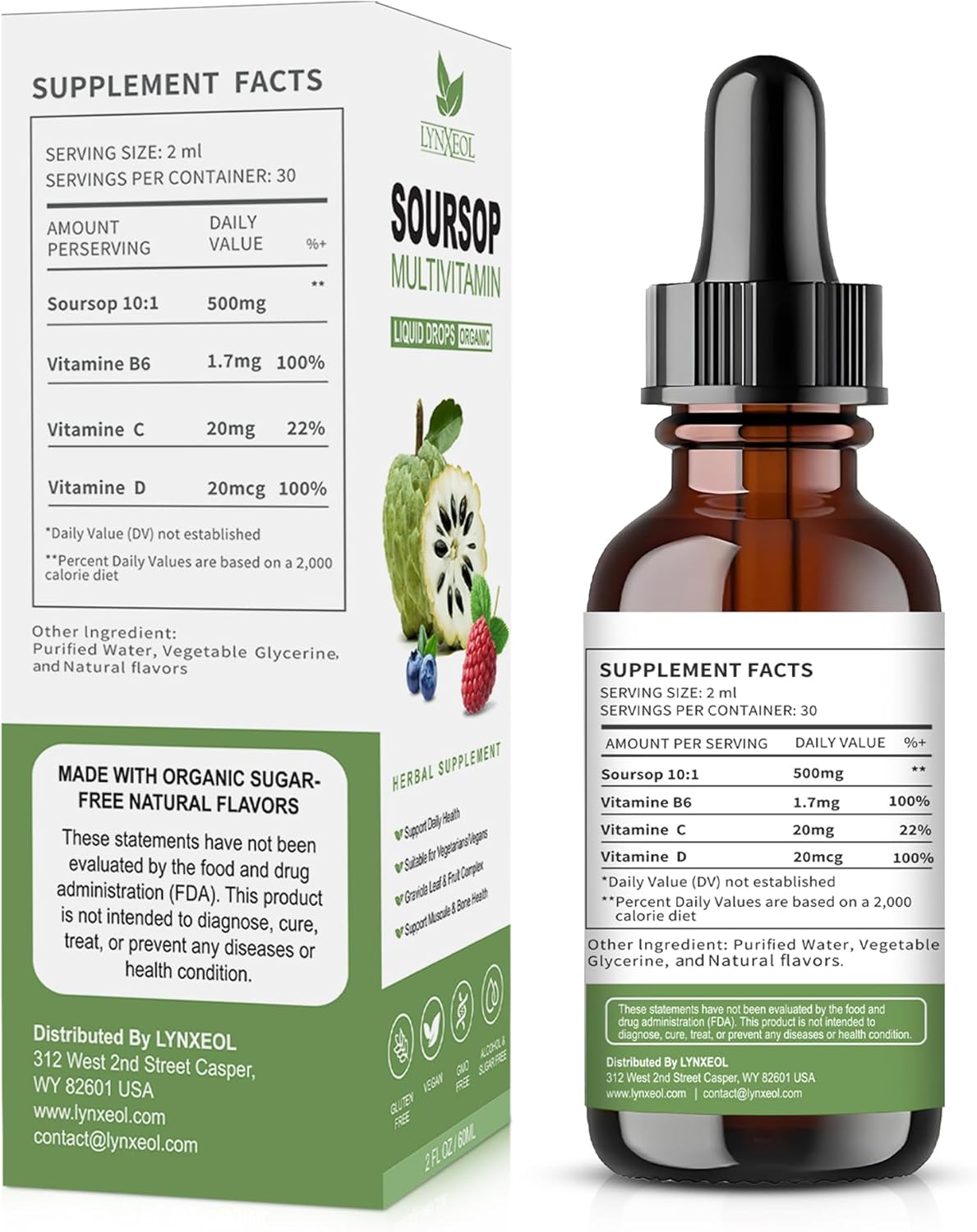 Immunity Boosting Soursop Bitters Liquid Drops for Liver Health & Antioxidant Support - 2 Fl Oz