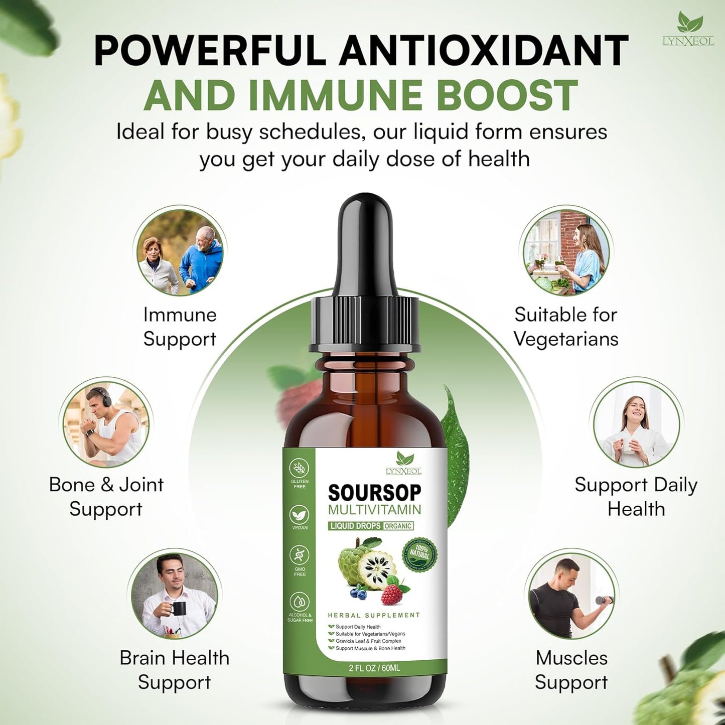 Immunity Boosting Soursop Bitters Liquid Drops for Liver Health & Antioxidant Support - 2 Fl Oz
