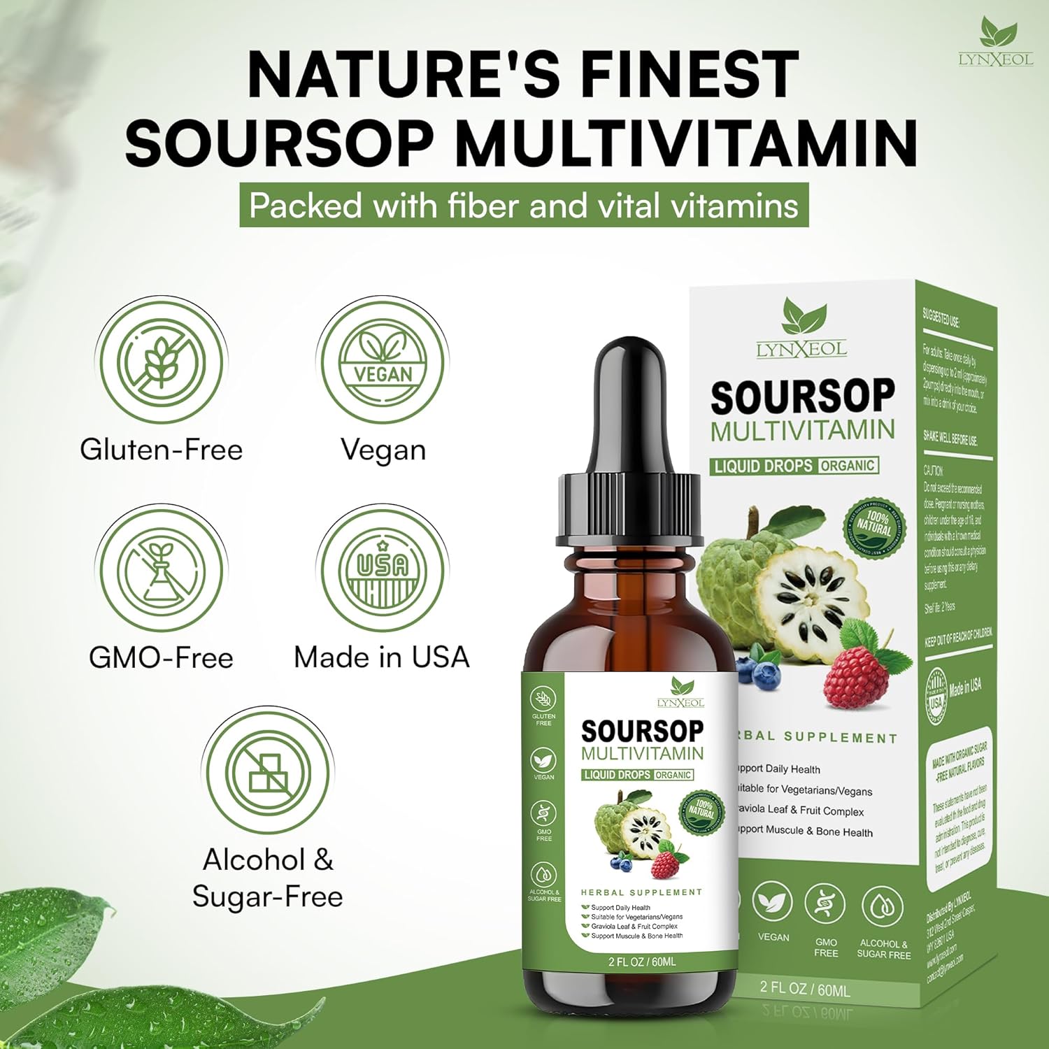 Immunity Boosting Soursop Bitters Liquid Drops for Liver Health & Antioxidant Support - 2 Fl Oz