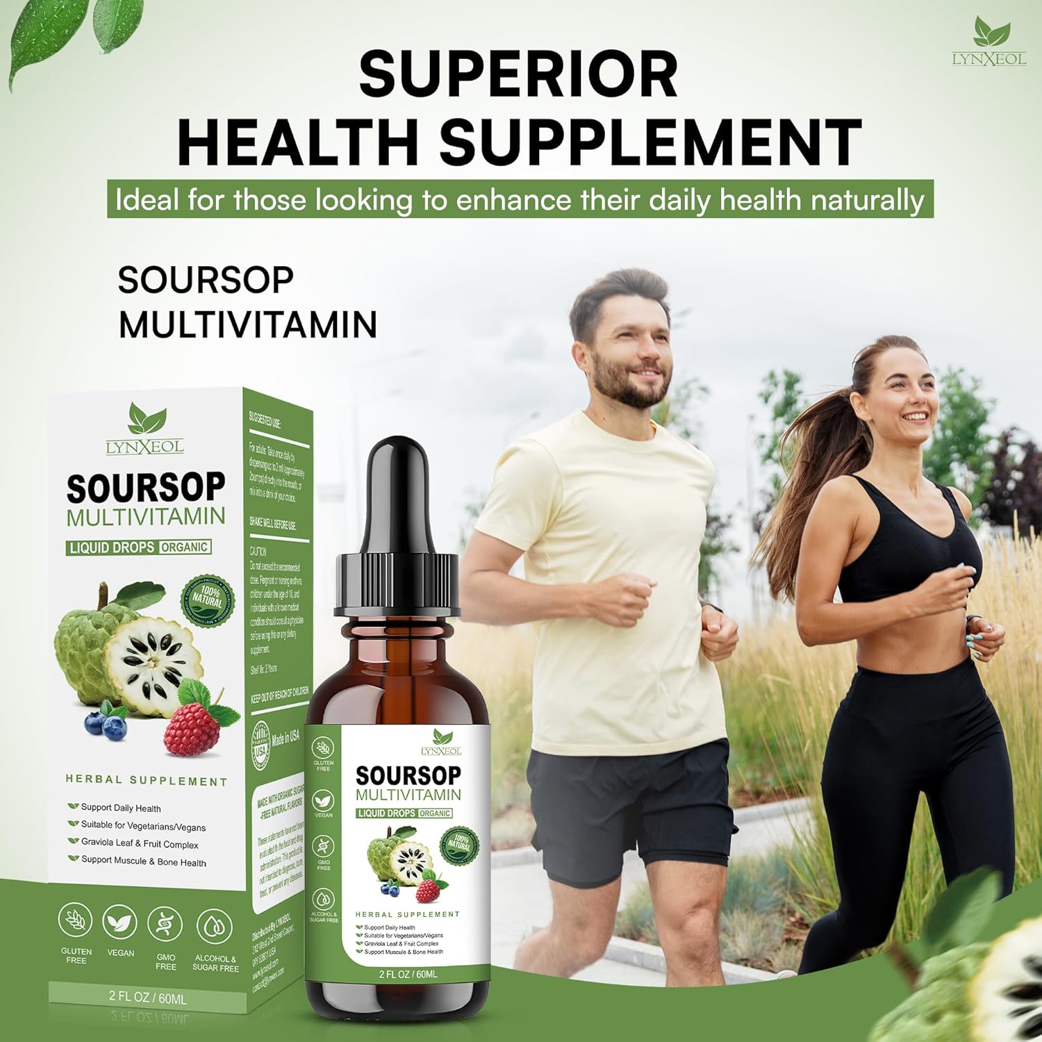 Immunity Boosting Soursop Bitters Liquid Drops for Liver Health & Antioxidant Support - 2 Fl Oz