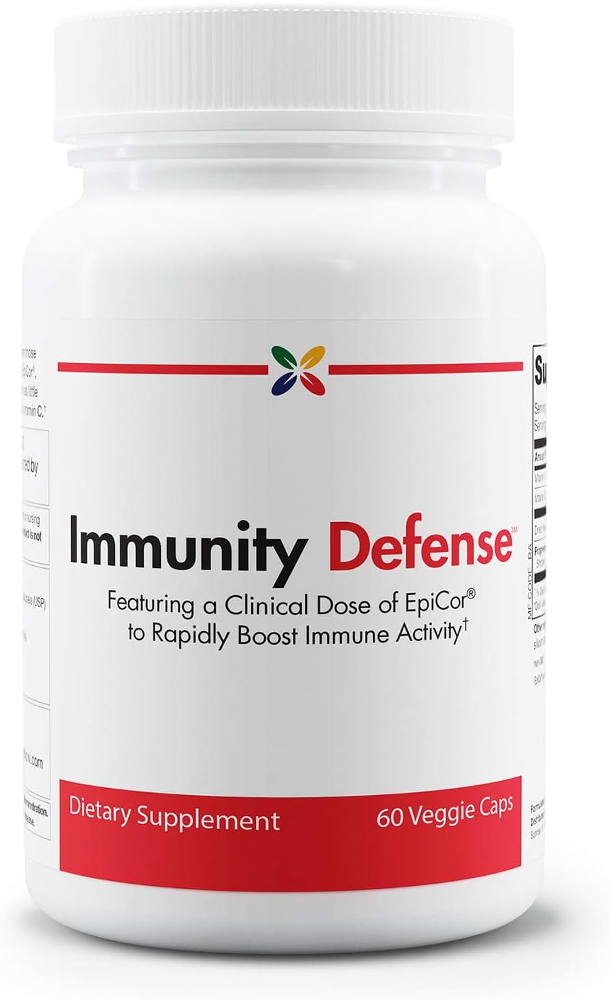 Immunity Defense Supplement with EpiCor, Vitamin C, D, Mushroom Complex - 60 Vcaps