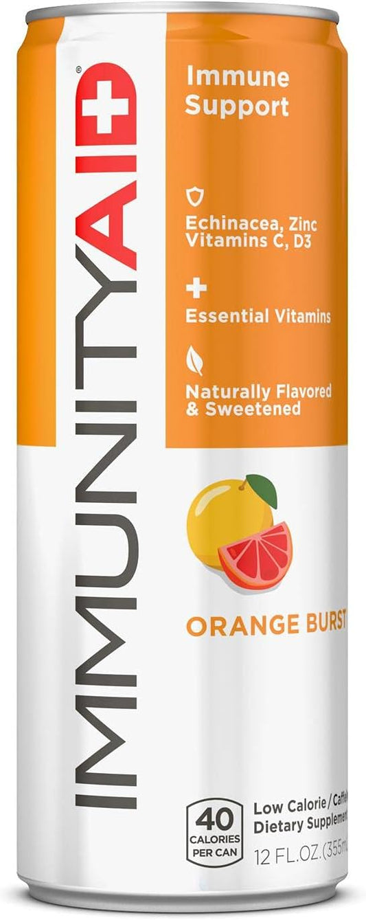 IMMUNITYAID Wellness Blend: Echinacea, Zinc, Astragalus, Vitamin C, Vegan, Gluten-Free, 45 Cal, 12oz cans