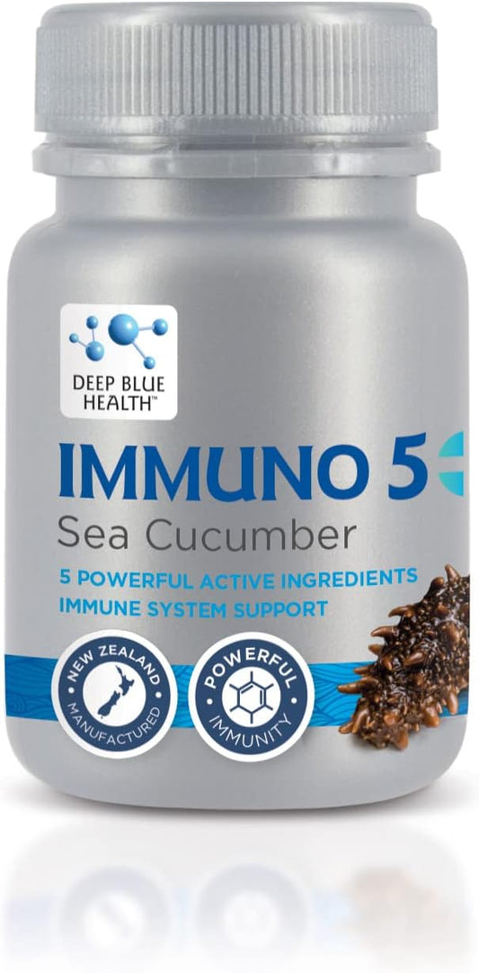 Immuno 5+ Sea Cucumber Capsules for Immunity Support - With Vitamin B6, Vitamin C, Zinc, and Magnesium - 90 Veg Caps