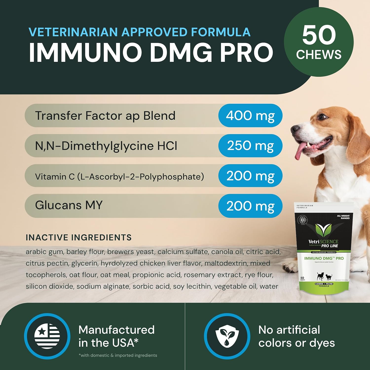 Immuno DMG Pro for Dogs & Cats - Liver & Kidney Health Support Chews - Boosts Antibody Production & Antioxidants - Pet Immune System Supplement