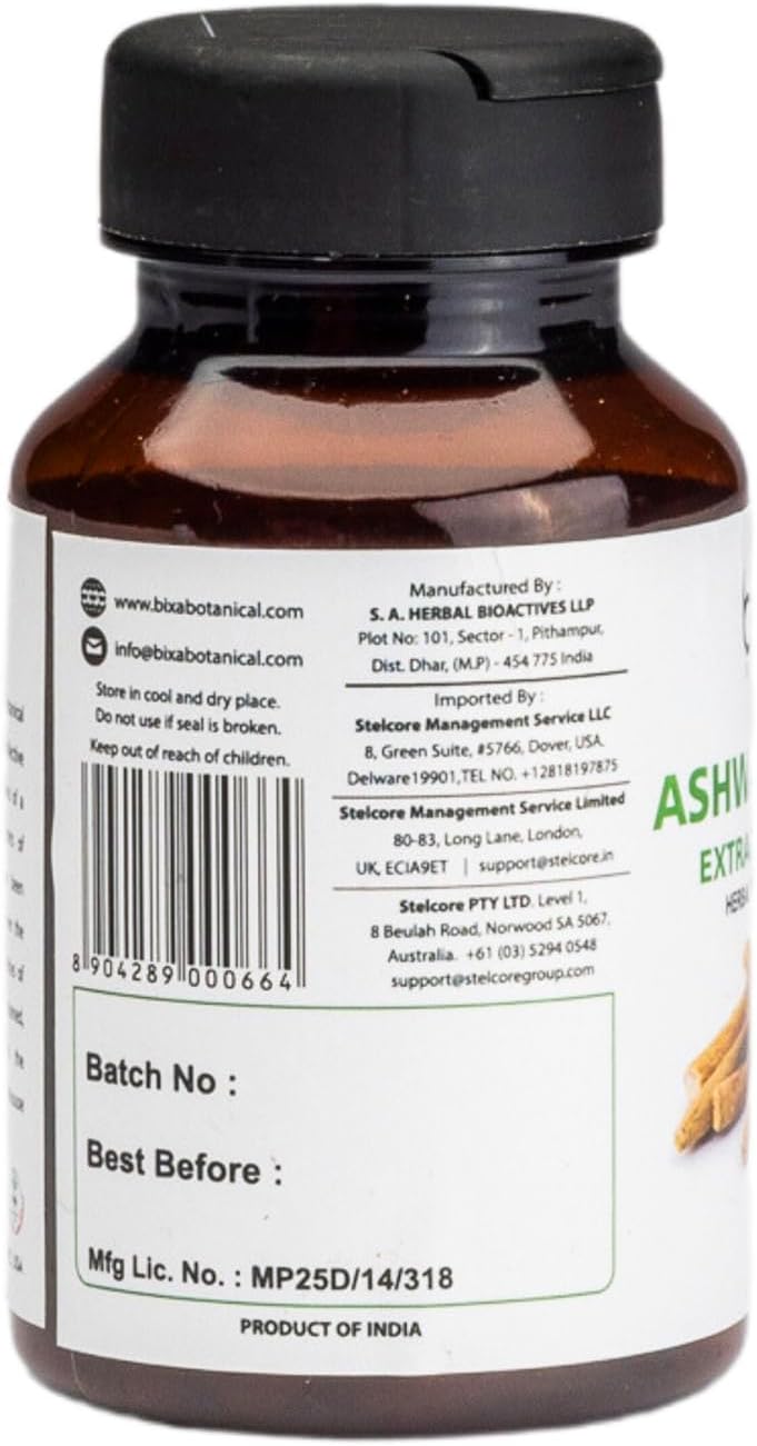 Indian Ginseng Herbal Supplement with Ashwagandha Extract for Energy & Immunity- 60 Count Pack