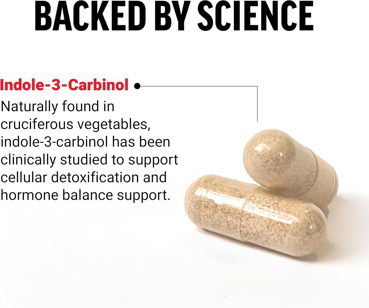 Indole-3-Carbinol 200mg Supplement for Detox & Antioxidant Support - Clinically Studied Dose, Vegan, 60 Capsules