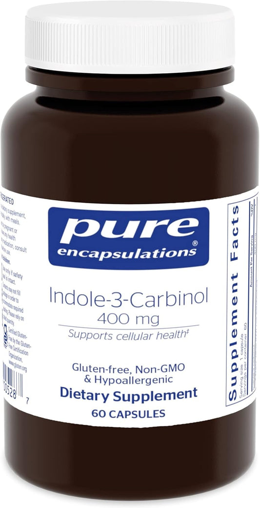 Indole-3-Carbinol 400 mg Capsules - Promotes Breast and Cervical Cell Health - 60 Count