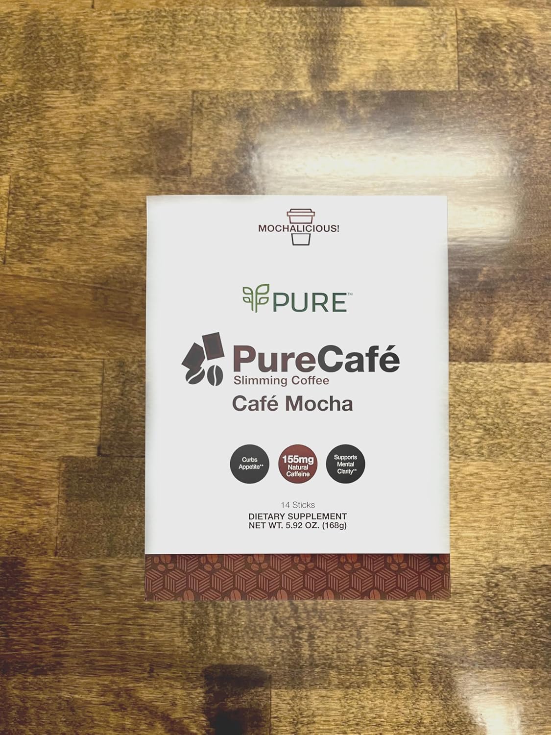 Indulge in PureCafé Mocha with Green Coffee Extract and Garcinia Cambogia for Weight Loss, Boosted with B Vitamins and Oolong Tea - Sweetened with Stevia