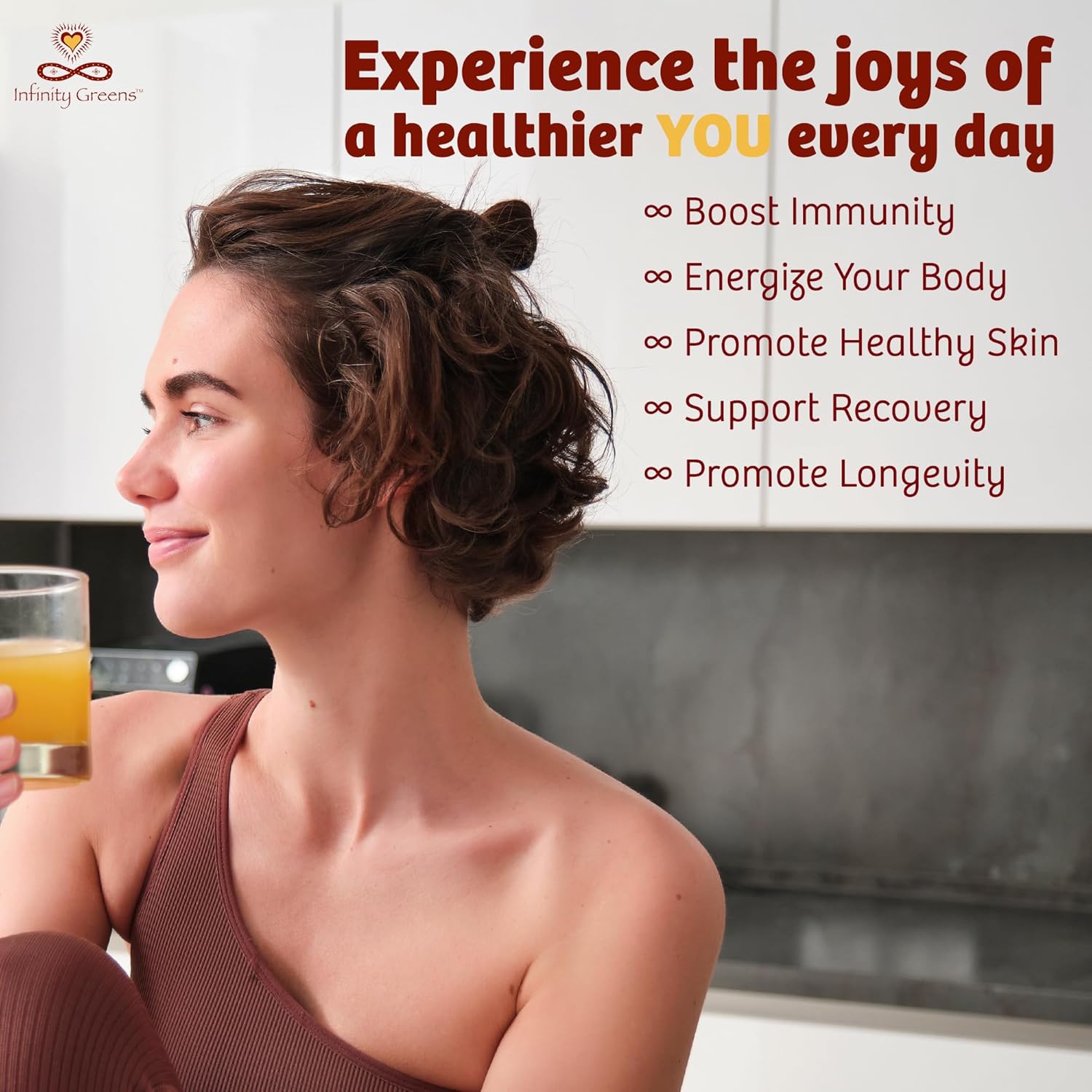 Infinity Greens Organic Vitamin C Powder with Acerola, Camu Camu, Amla - 1000mg Whole Food Vitamin C for Immune Support - Superfoods Blend with Shilajit, Astragalus Root, Ginger (30 Servings)