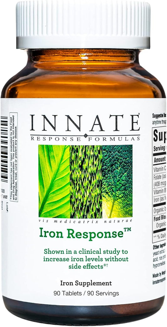 INNATE Response Formulas Iron Response Tablets - Vegan Iron Supplement - Clinically Proven to Boost Iron Levels - Non-GMO & Kosher - 90 Tablets