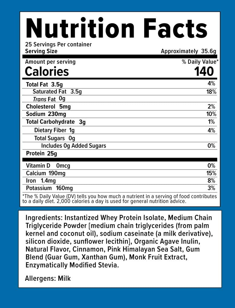 InnoSupps Advanced Iso Protein Powder - 100% Whey Isolate, Cinnamon Swirl Cereal Flavor, 25g Protein, Hormone-Free, Gluten-Free, Soy-Free, Low Fat & Carbs - 25 Servings