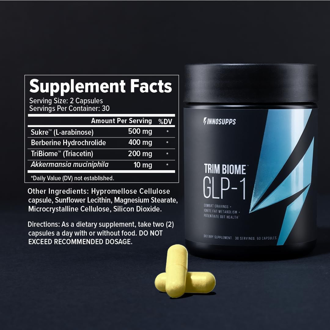 InnoSupps Trim Biome™ GLP-1: Slimming Formula Prebiotic + Probiotic + Postbiotic - 60 Capsules