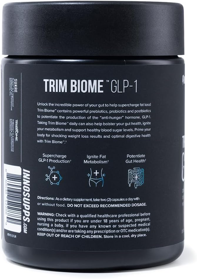 InnoSupps Trim Biome™ GLP-1: Slimming Formula Prebiotic + Probiotic + Postbiotic - 60 Capsules