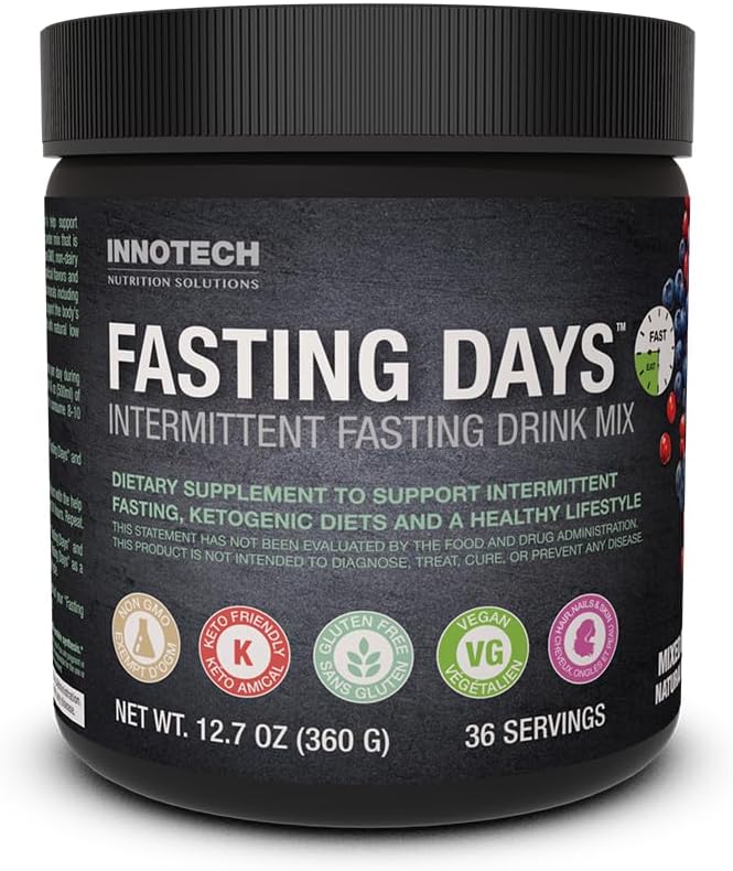 INNOTECH Nutrition Mixed Berry Fasting Days Intermittent Fasting Drink Mix - 360g with 42 Essential Ingredients