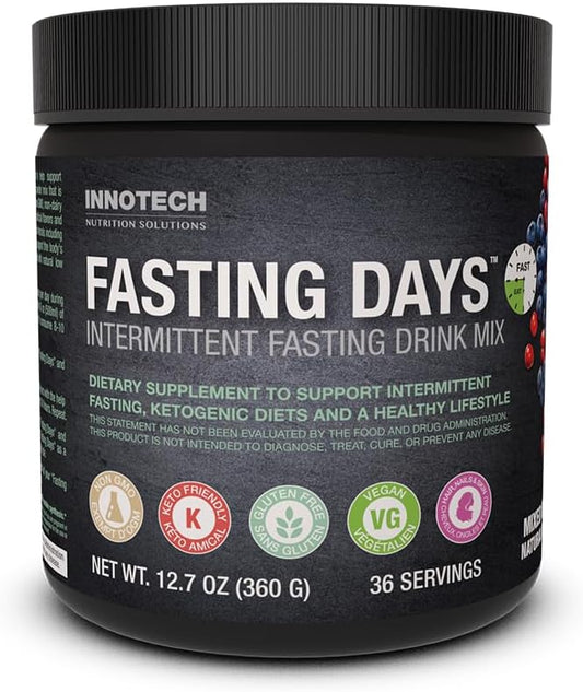 INNOTECH Nutrition Mixed Berry Fasting Days Intermittent Fasting Drink Mix - 360g with 42 Essential Ingredients
