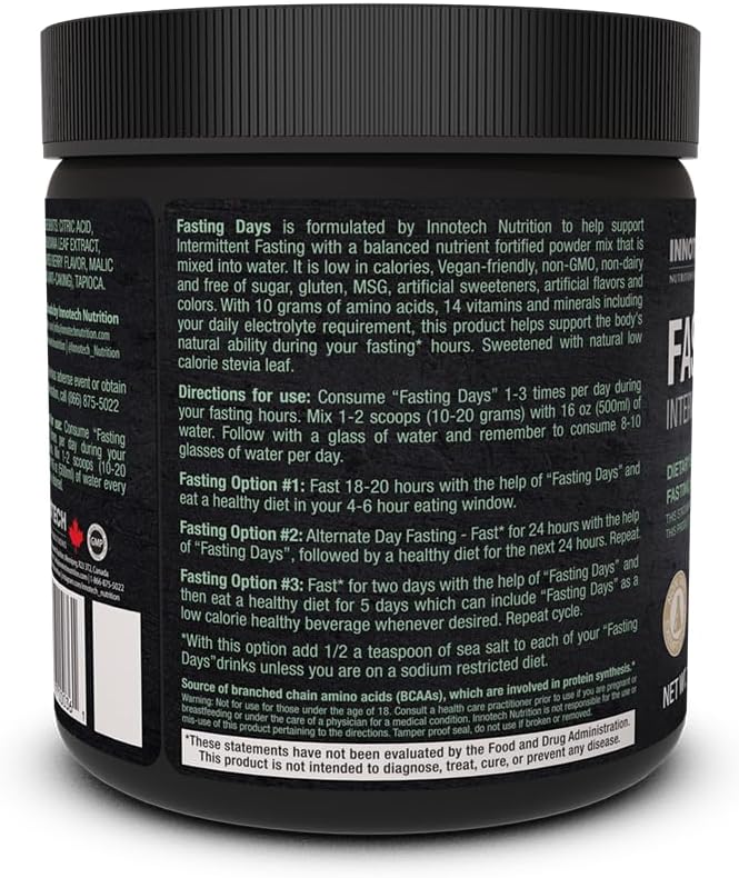INNOTECH Nutrition Mixed Berry Fasting Days Intermittent Fasting Drink Mix - 360g with 42 Essential Ingredients