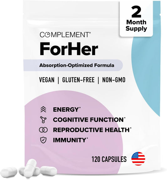 Inositol Supplement for Women - Hormone Balance & Longevity Support - 120 Capsules - Complement ForHer Multivitamin