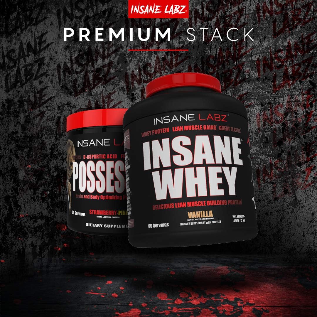 Insane Labz Insane Whey Protein Powder, 100% Muscle Building Formula, Post Workout Recovery, BCAA Amino Profile, Mass Gainer, Meal Replacement, 5lbs, Chocolate Peanut Butter Flavor