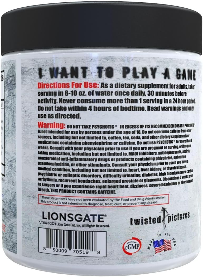 Insane Labz Psychotic Saw and Bloodbath Pre Workout Stack - Enhance Muscle Mass, Vascularity, Strength, Energy, Focus - Fruit Punch, 30 Servings