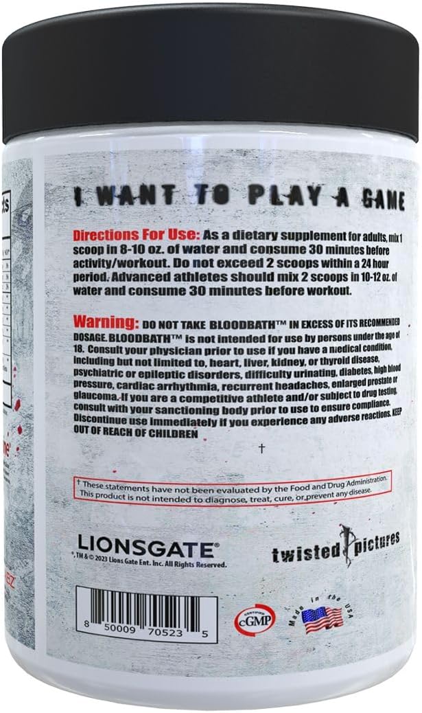 Insane Labz Psychotic Saw and Bloodbath Pre Workout Stack - Enhance Muscle Mass, Vascularity, Strength, Energy, Focus - Fruit Punch, 30 Servings