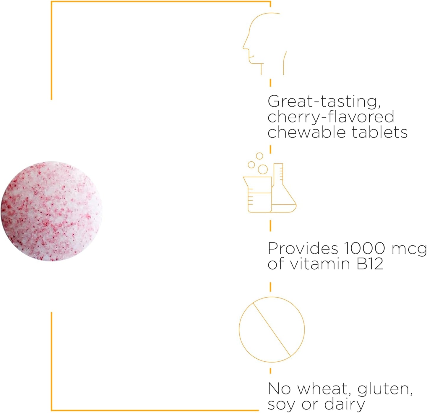 Integrative Therapeutics B12-Active Chewable Tablets with Fast-Absorbing Methylcobalamin in Cherry Flavor - 30 Count