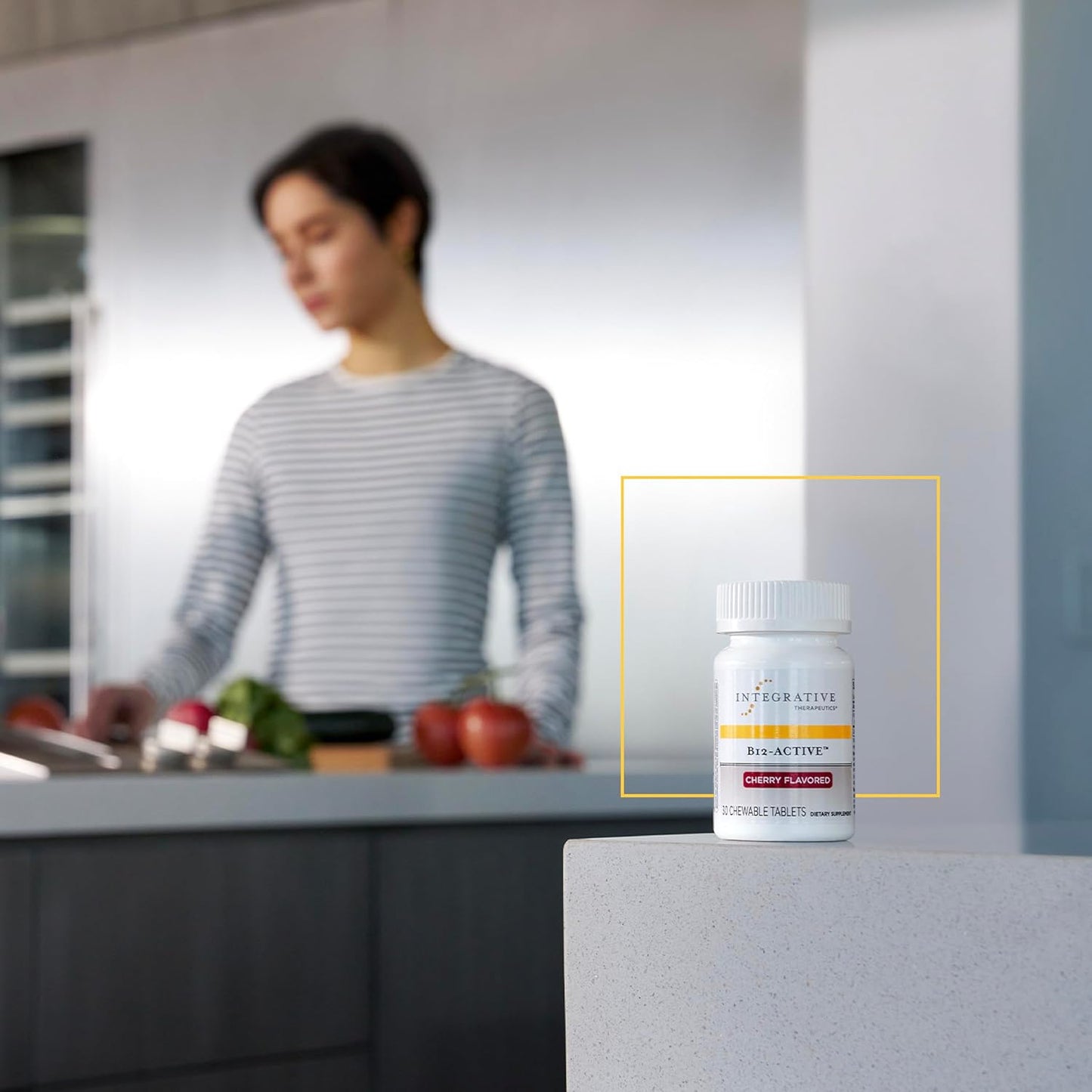 Integrative Therapeutics B12-Active Chewable Tablets with Fast-Absorbing Methylcobalamin in Cherry Flavor - 30 Count