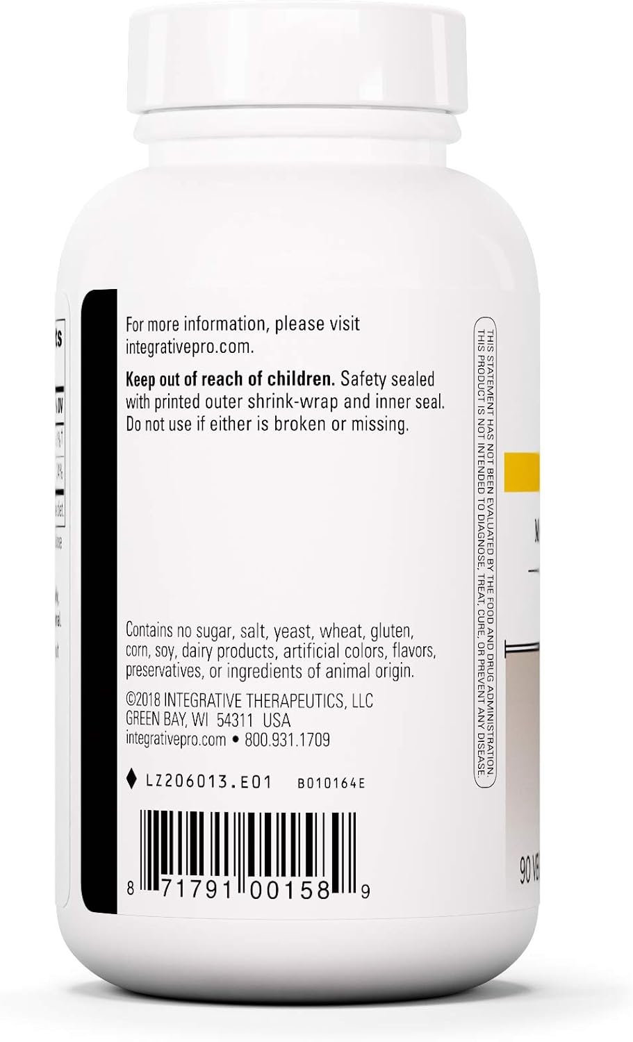 Integrative Therapeutics Magnesium Malate Capsules - Vegan Gluten-Free Mineral Supplement - 100mg Elemental Magnesium - Supports Cellular Metabolism - 90 Count