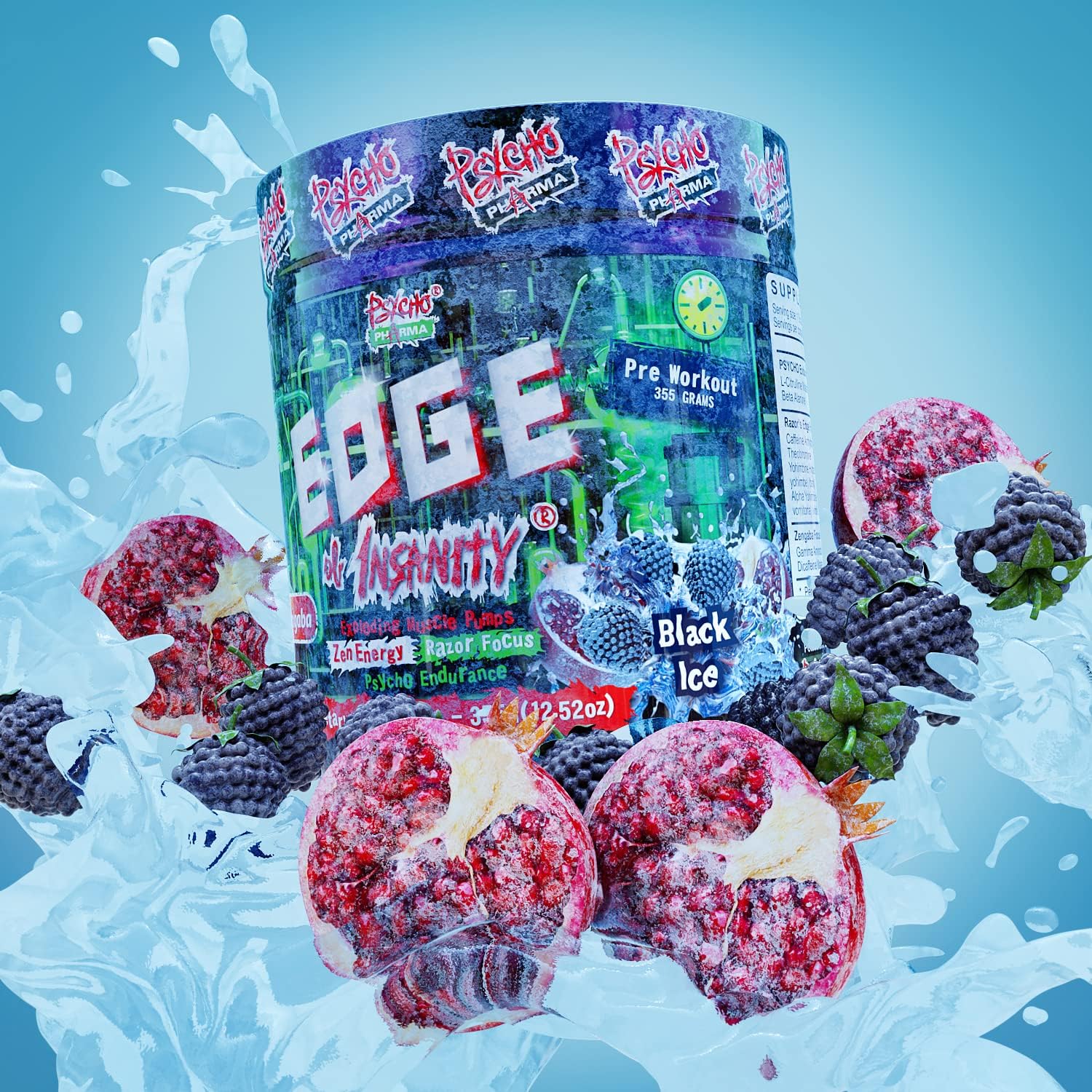 Intense High-Stim Preworkout Powder: Edge of Insanity for Pumps, Strength, Energy, and Focus - Comparable to Famous PWOs