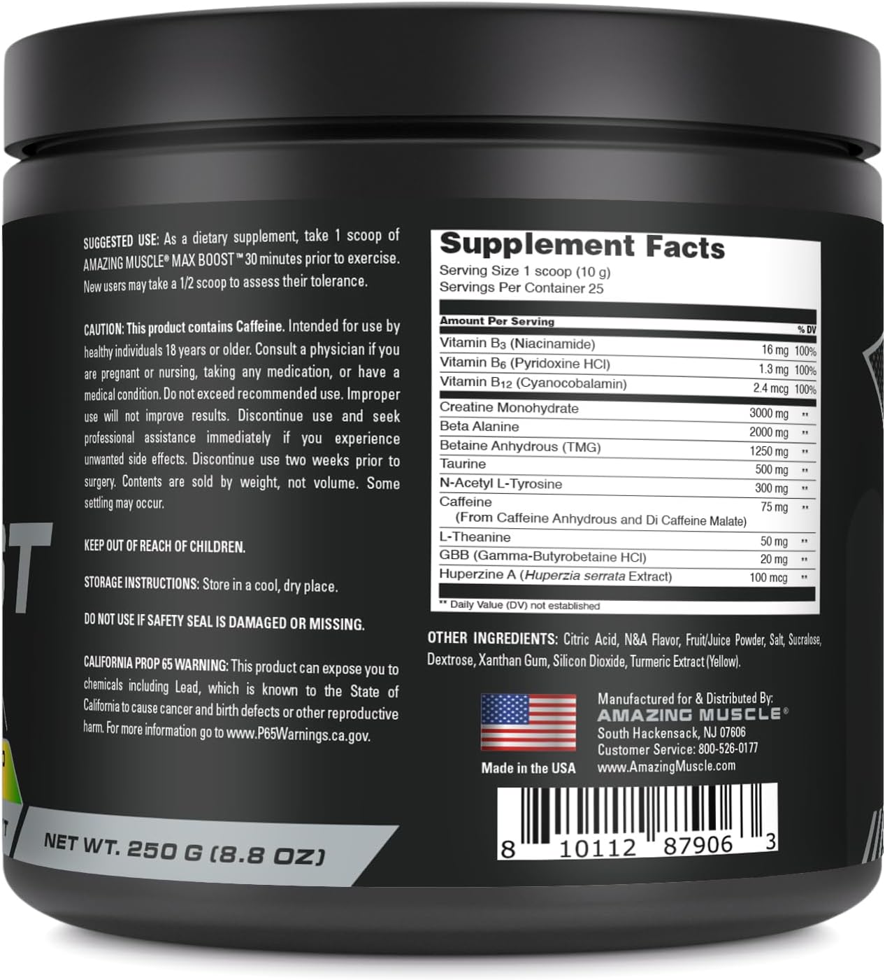 Intense Pre-Workout Supplement with Creatine & Caffeine for Men & Women - Pineapple Mango Flavor | 25 Servings