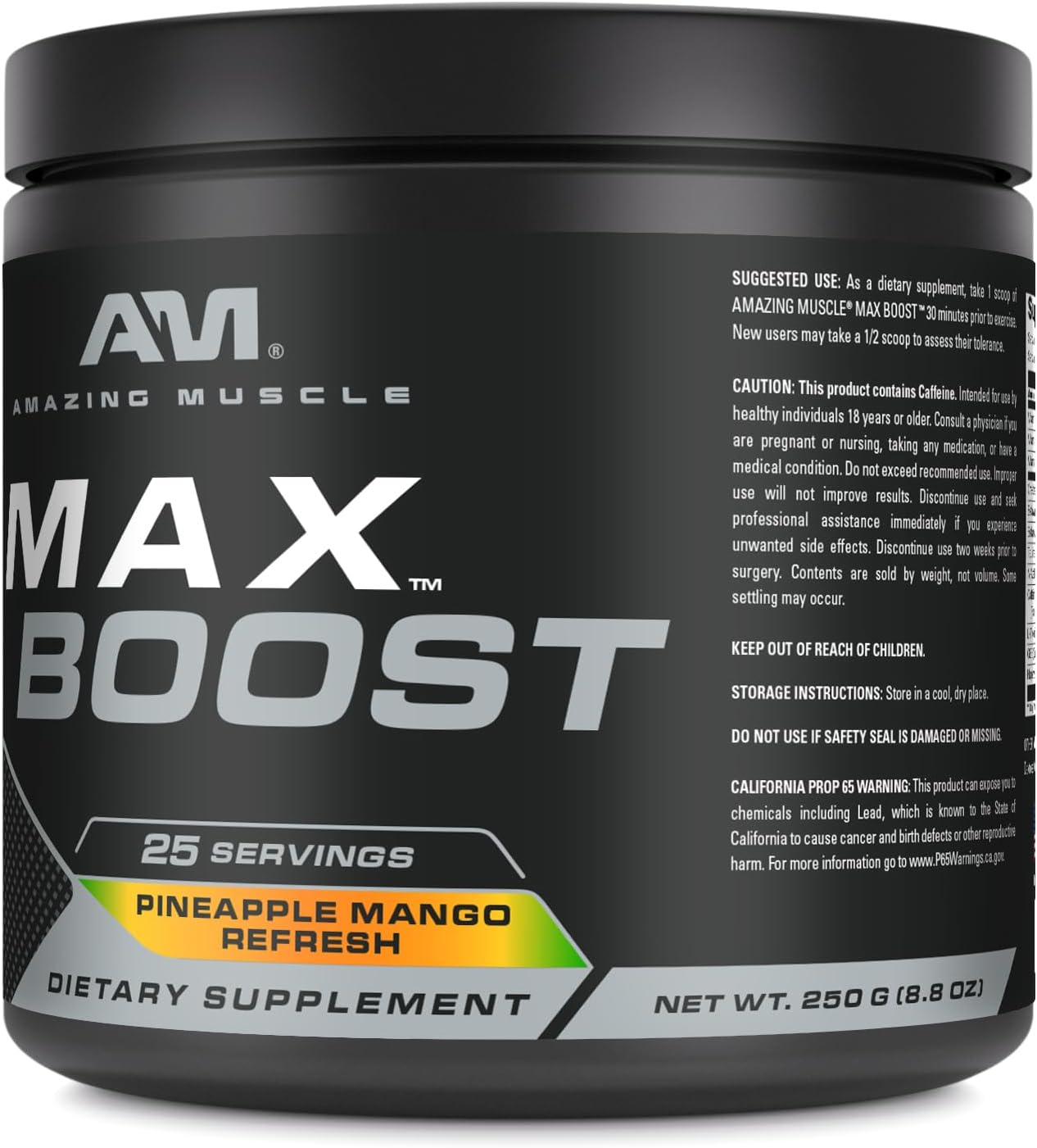 Intense Pre-Workout Supplement with Creatine & Caffeine for Men & Women - Pineapple Mango Flavor | 25 Servings